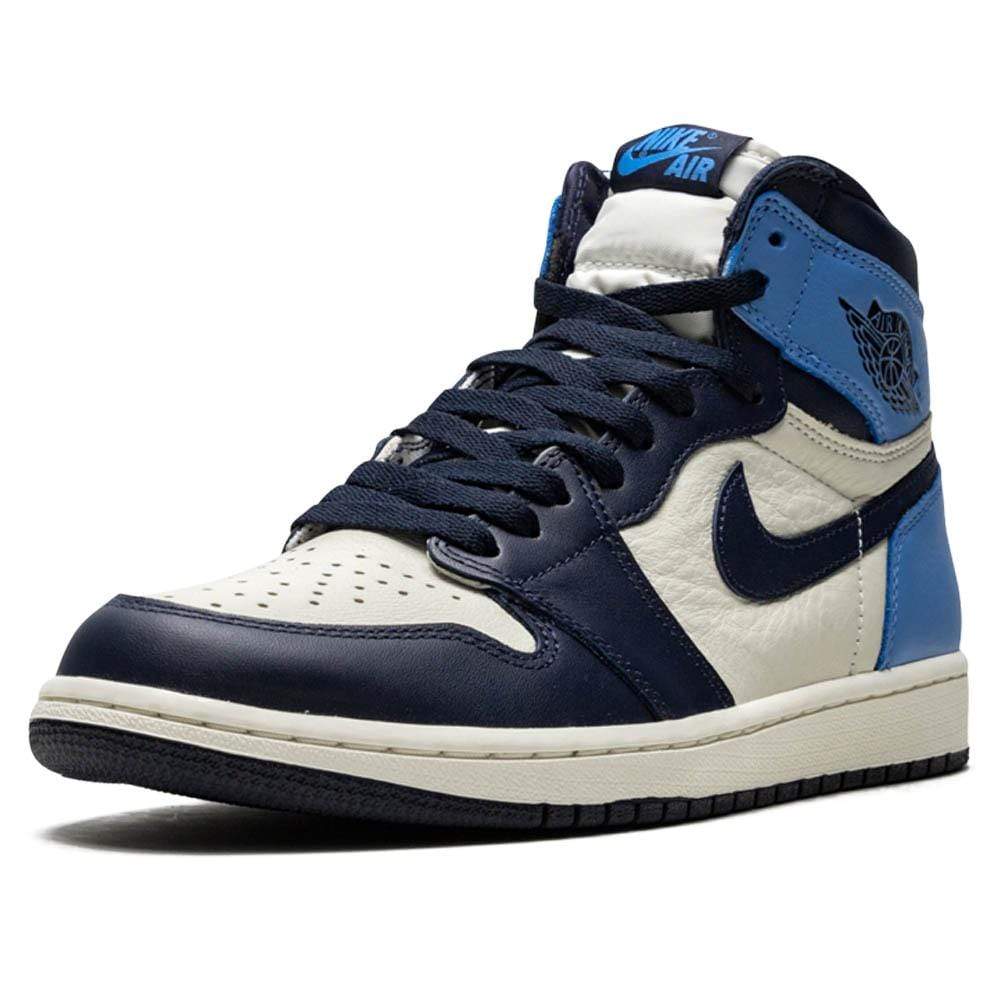 Air Jordan 1 High OG Obsidian UNC trainers heel view