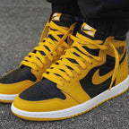 Air Jordan 1 High Retro OG Pollen trainers close detail view