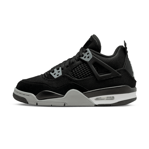 Air Jordan 4 Retro SE GS Black Canvas trainers main side profile