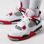 Air Jordan 4 Retro OG Fire Red 2020 trainers close detail view