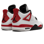 Air Jordan 4 Retro Red Cement trainers top view showing laces