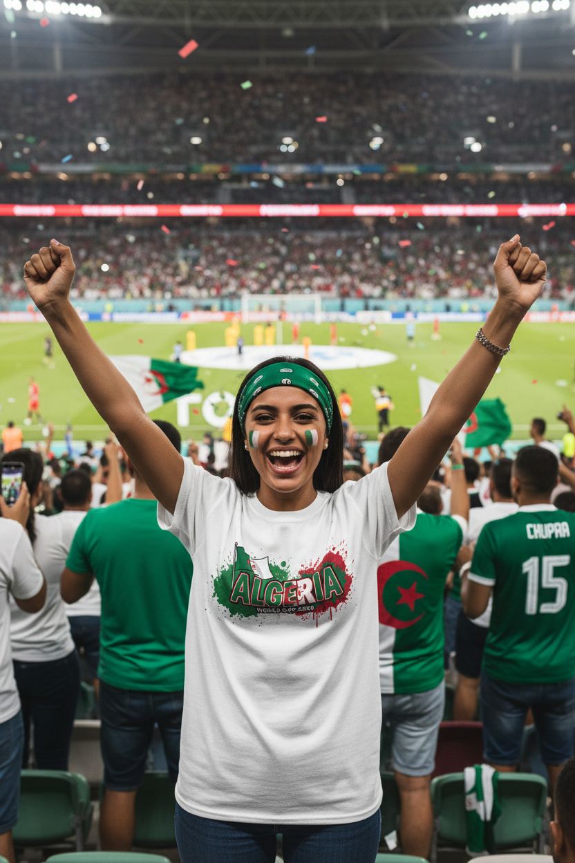 Algeria World Cup 2026 T-Shirt - Bold Graffiti Flag Design by StayClothed.com