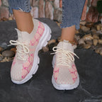 Womens Breathable Mesh Lightweight Lace Up Running Trainers