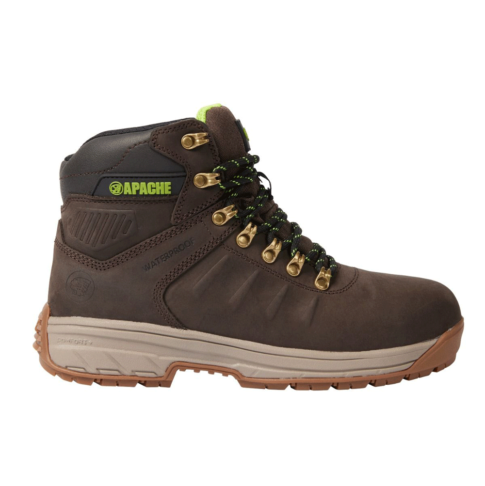 Apache Moose Jaw Leather Waterproof Safety Boots Brown