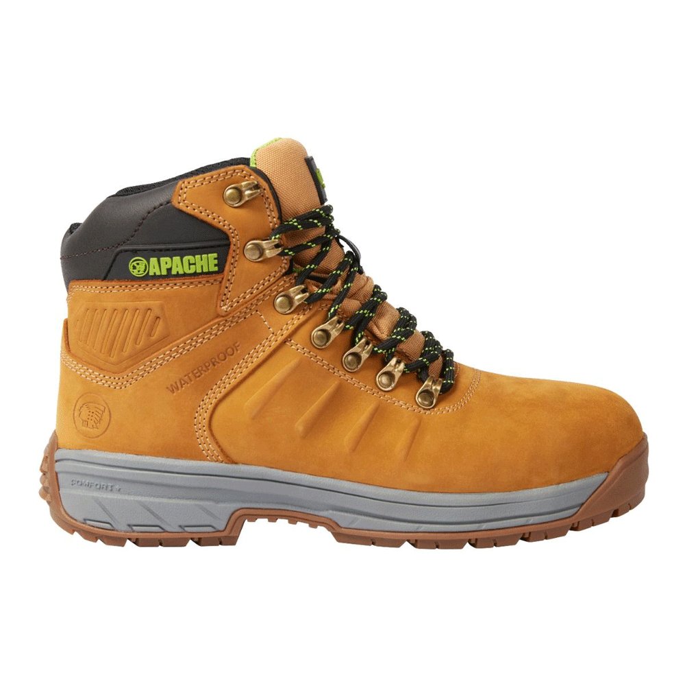 Apache Moose Jaw Leather Waterproof Safety Boots Wheat