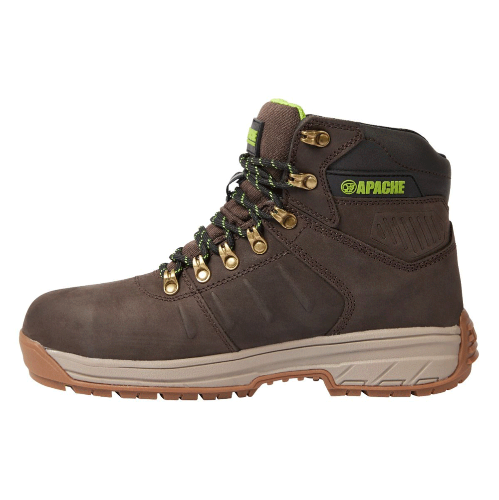 Apache Moose Jaw Leather Waterproof Safety Boots Brown