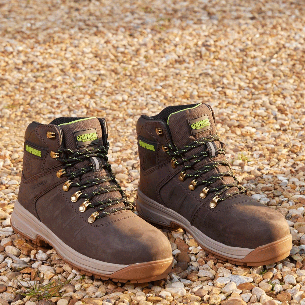 Apache Moose Jaw Leather Waterproof Safety Boots Brown