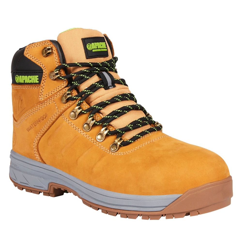 Apache Moose Jaw Leather Waterproof Safety Boots Wheat