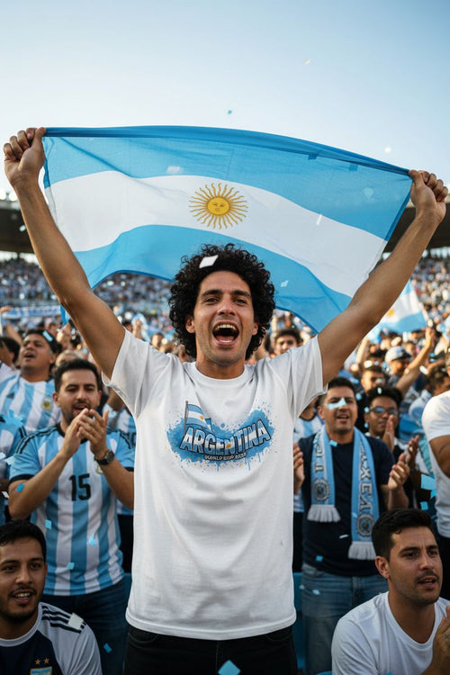 Argentina World Cup 2026 T-Shirt - Bold Graffiti Flag Design by StayClothed.com