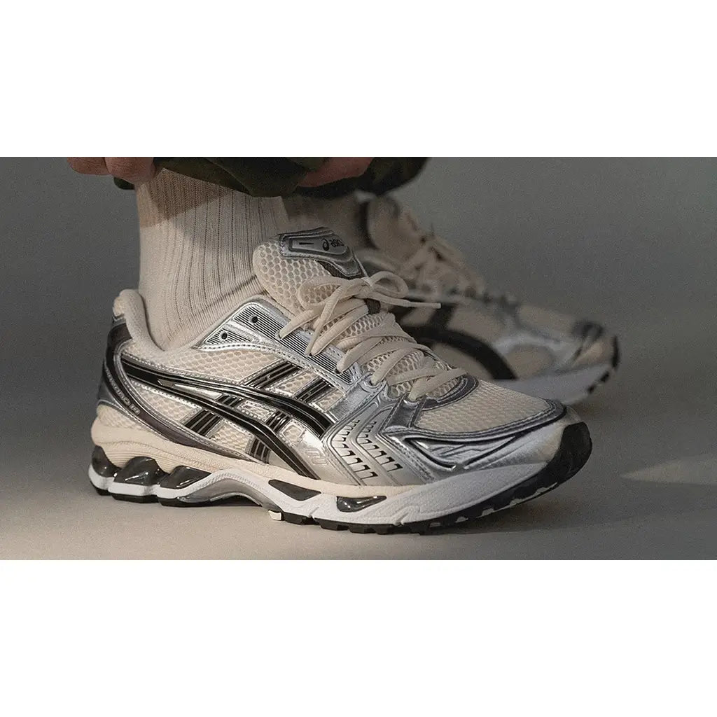 ASICS GEL-KAYANO 14 Cream Black Metallic Plum Trainers