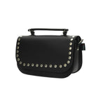 Zatchels Aura black leather clutch bag side view