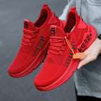 Mens Breathable Mesh Lightweight Platform Lace Up Trainers