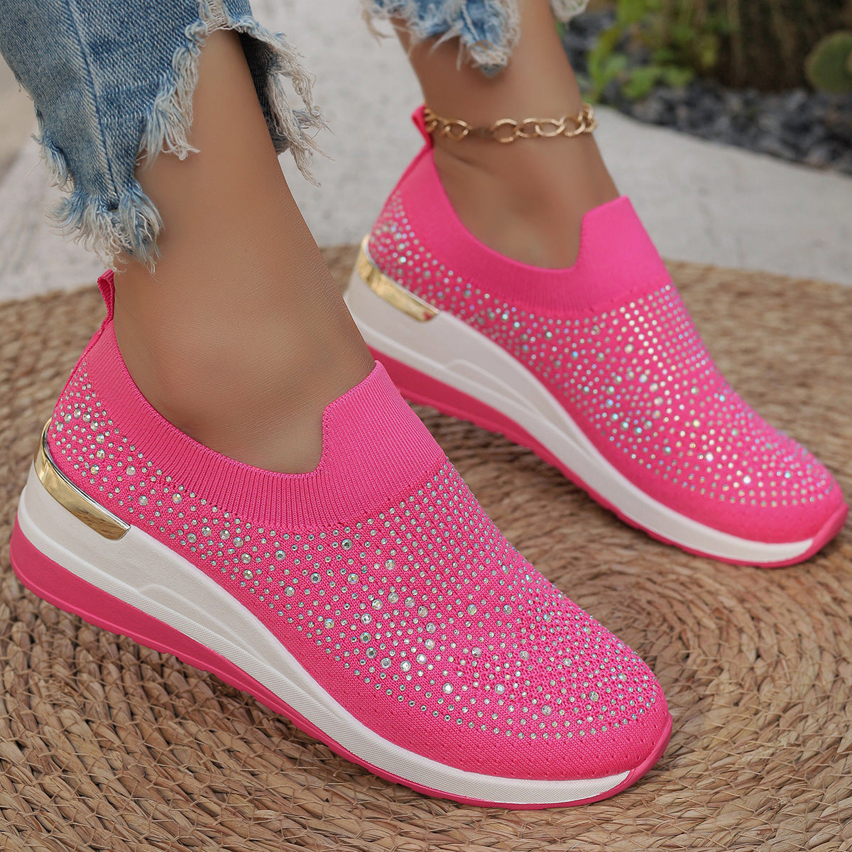 Womens Breathable Low Top Slip On Slippers