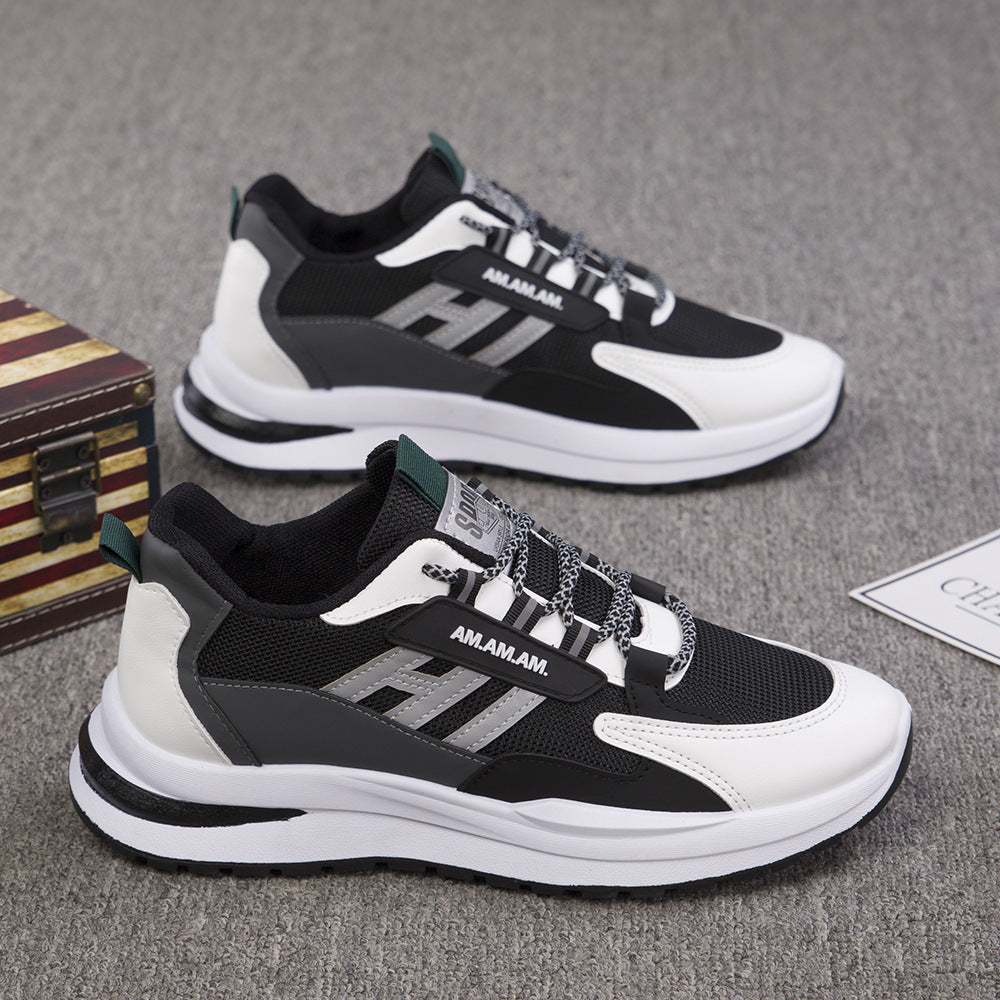 Mens Breathable Mesh Lightweight Thick Sole Lace Up Running Trainers