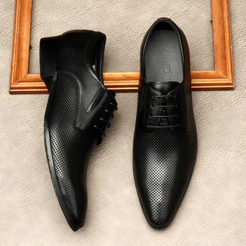 Mens Cushioned Black Dress Shoes