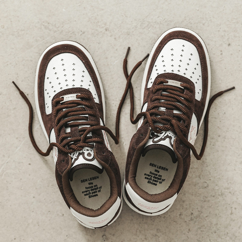 Unisex Breathable Low Top Lace Up Round Toe Trainers