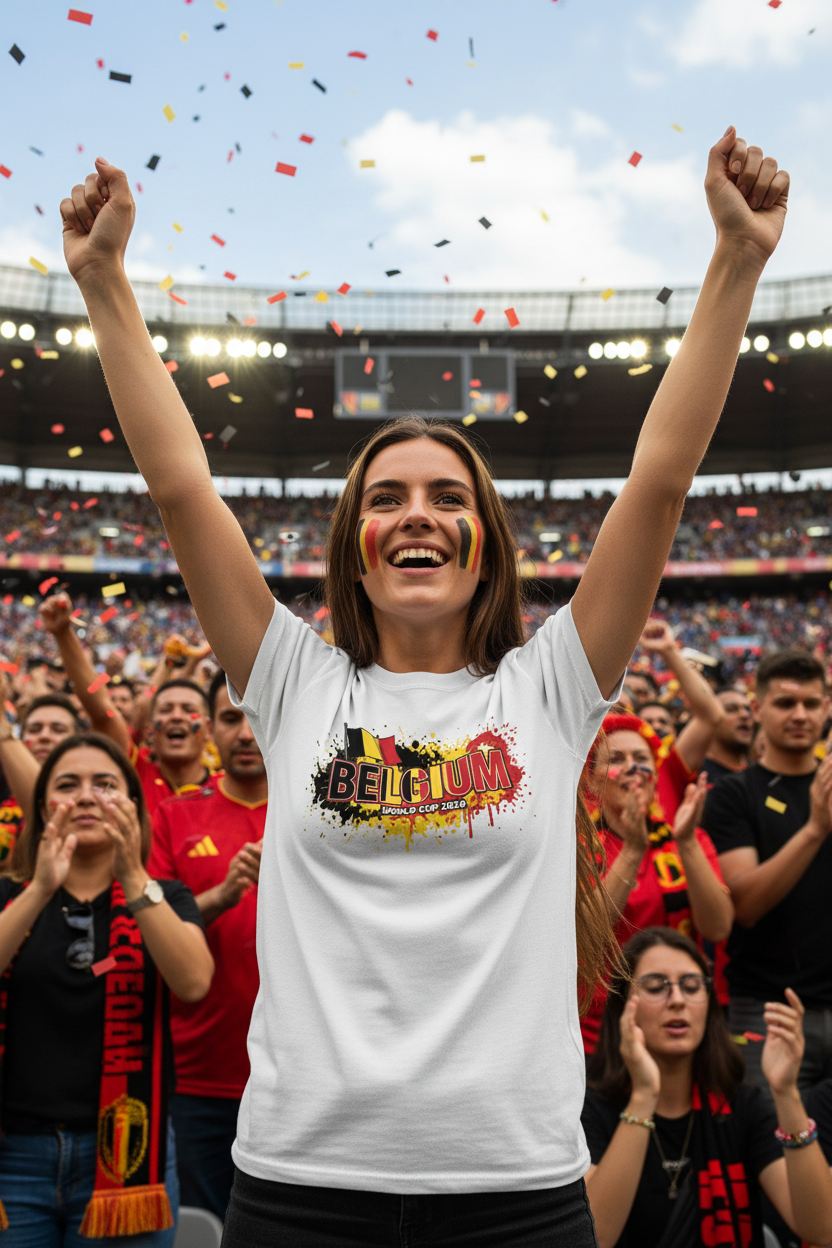 Belgium World Cup 2026 T-Shirt - Bold Graffiti Flag Design by StayClothed.com