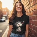 Cat with Heart Necklace Looking Up T-Shirt - Valentine's Day Love & Hope by StayClothed.com