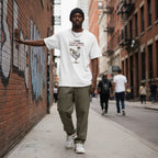 Black man wearing streetwear streetwear style shot