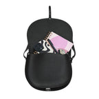 Zatchels Black leather saddle bag contents view