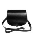Zatchels Black Handmade Leather Saddle Bag front view