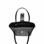 Zatchels Black Tannery Tweed shopper bag back view