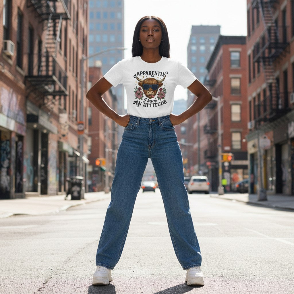 Black woman in a streetwear style photo wearing a white t-shirt.