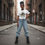 Black woman in streetwear apparel