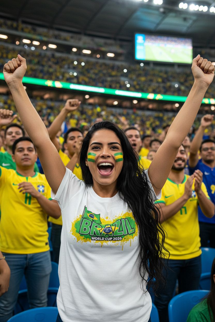 Brazil World Cup 2026 T-Shirt - Bold Graffiti Flag Design by StayClothed.com