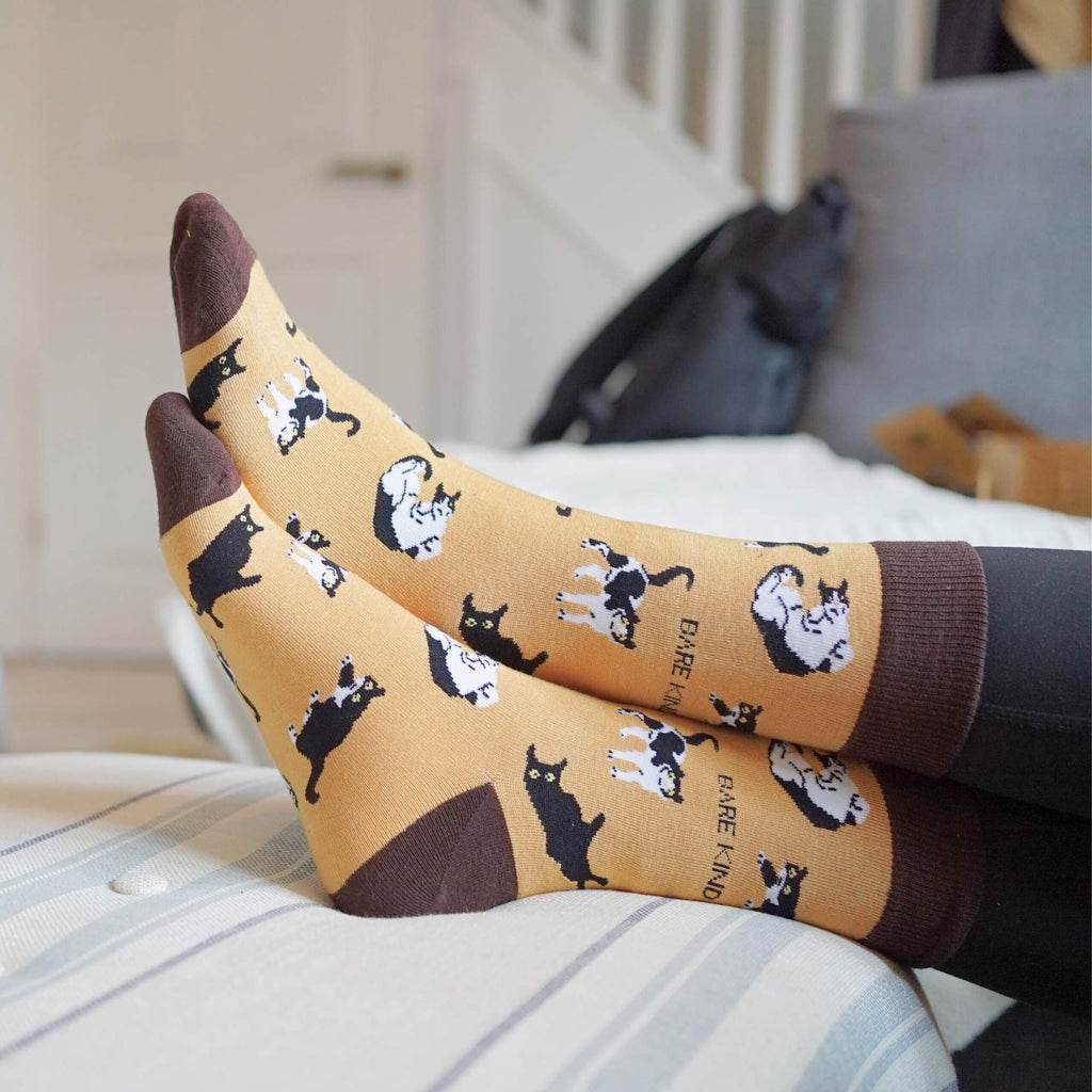 Bare Kind Brown Cat Pet Pair Bamboo Sock Set