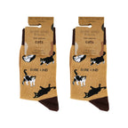 Bare Kind Brown Cat Pet Pair Bamboo Sock Set