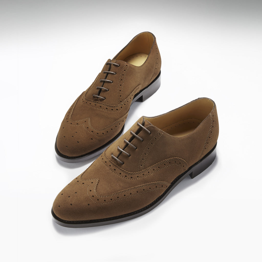 Hugs & Co Mens Brown Suede Brogues Welted Leather Sole