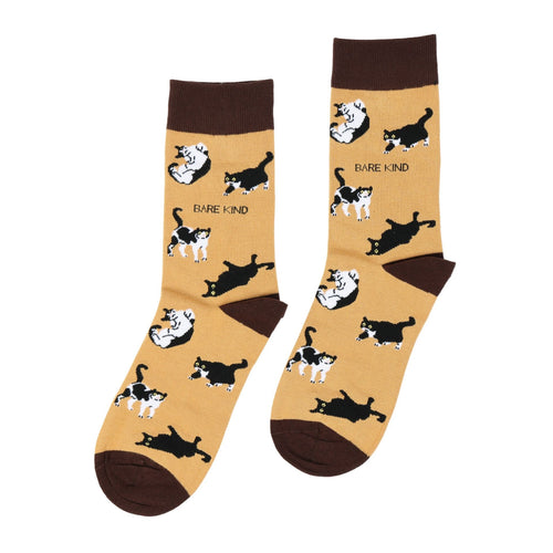 Bare Kind Save the Brown Cat Bamboo Socks