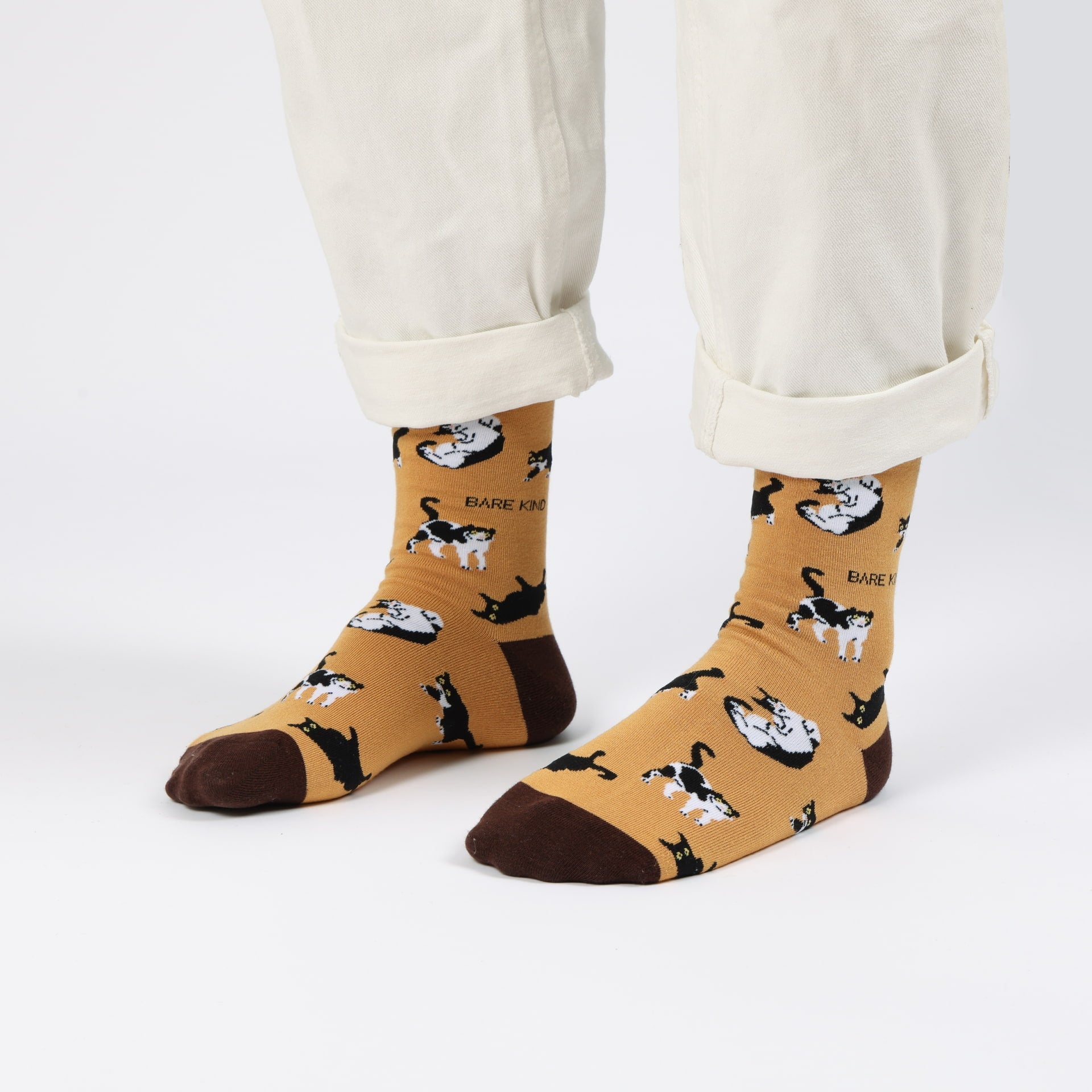 Bare Kind Brown Cat Pet Pair Bamboo Sock Set