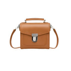 Zatchels Burnt Orange Sugarcube Handmade Leather Handbag front view