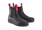 Busby Mens Winter Chelsea Boots Black Leather
