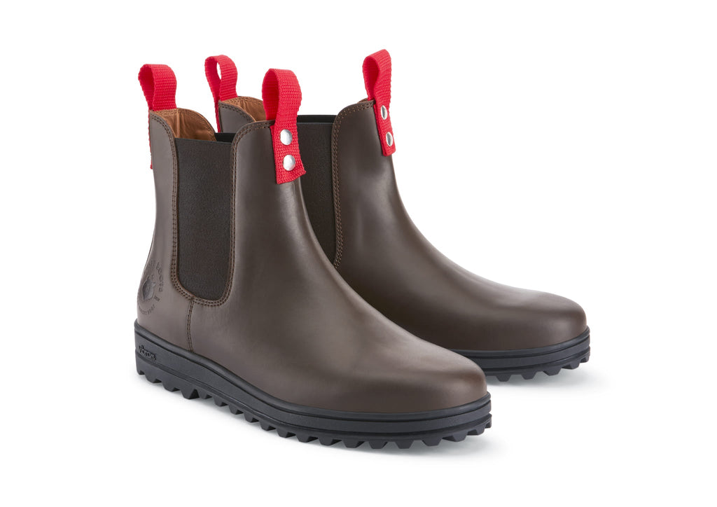 Busby Mens Winter Chelsea Boots Brown Leather