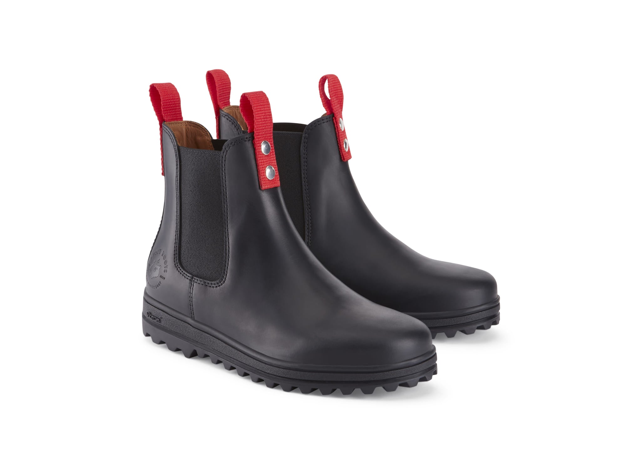 Busby Womens Winter Chelsea Boots Black Leather