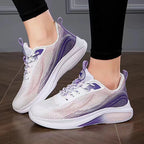 Breathable Mesh Lightweight Lace Up Round Toe Trainers