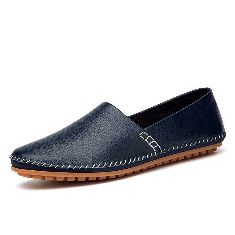 Leather Low Top Round Toe Shoes