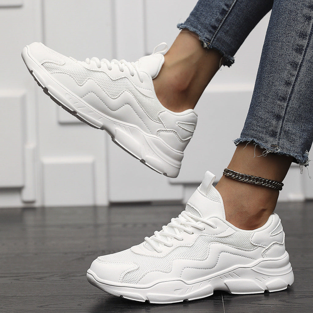Breathable Mesh Low Top Lace Up Round Toe Trainers