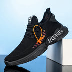 Mens Breathable Mesh Lightweight Platform Lace Up Trainers