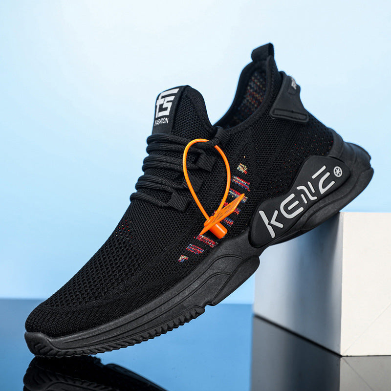 Mens Breathable Mesh Lightweight Platform Lace Up Trainers