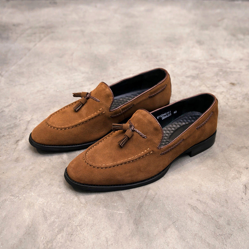 Mens Leather Breathable Slip On Casual Shoes
