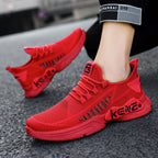 Mens Breathable Mesh Lightweight Platform Lace Up Trainers