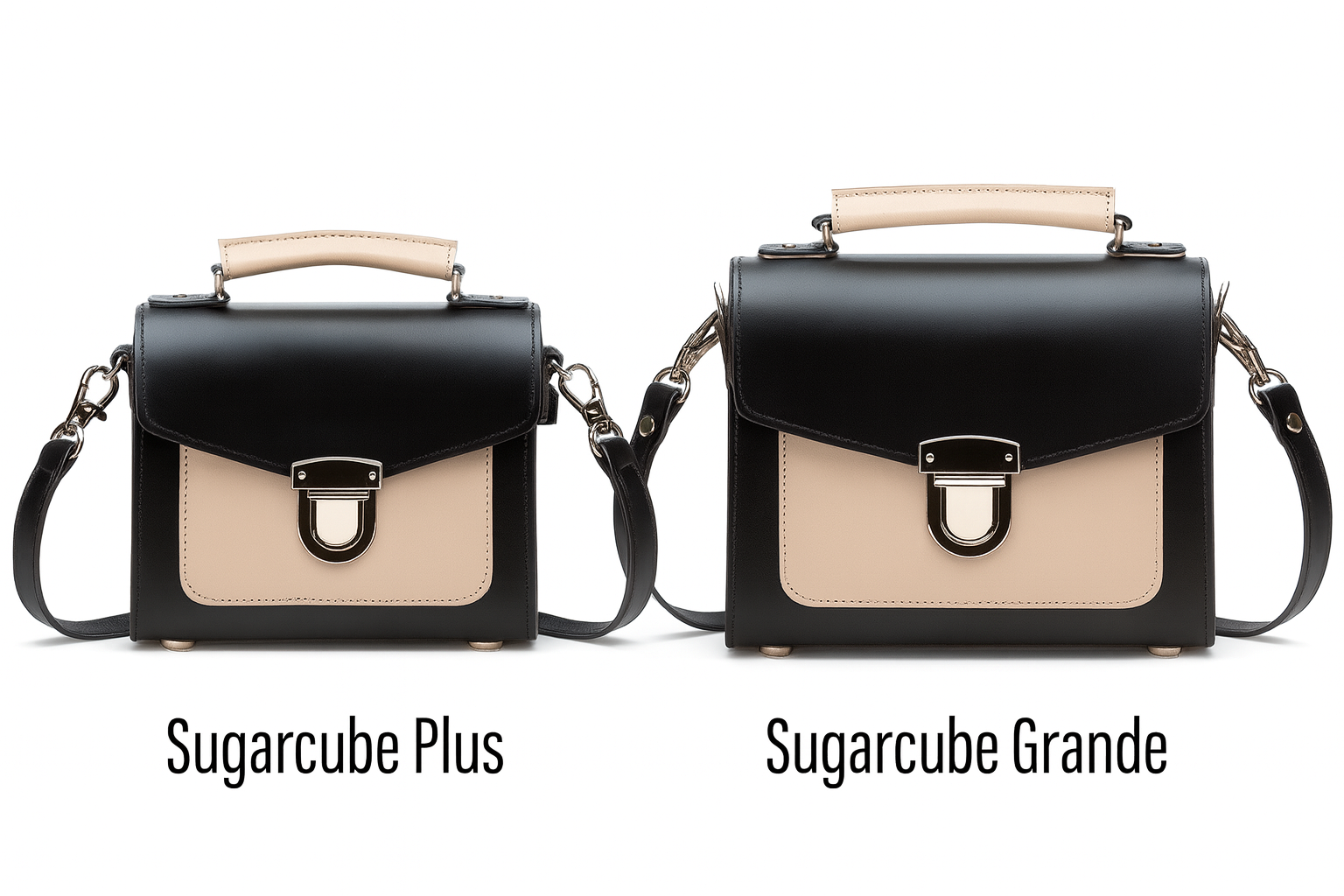 Zatchels Cafe Noir Sugarcube handbag size guide view