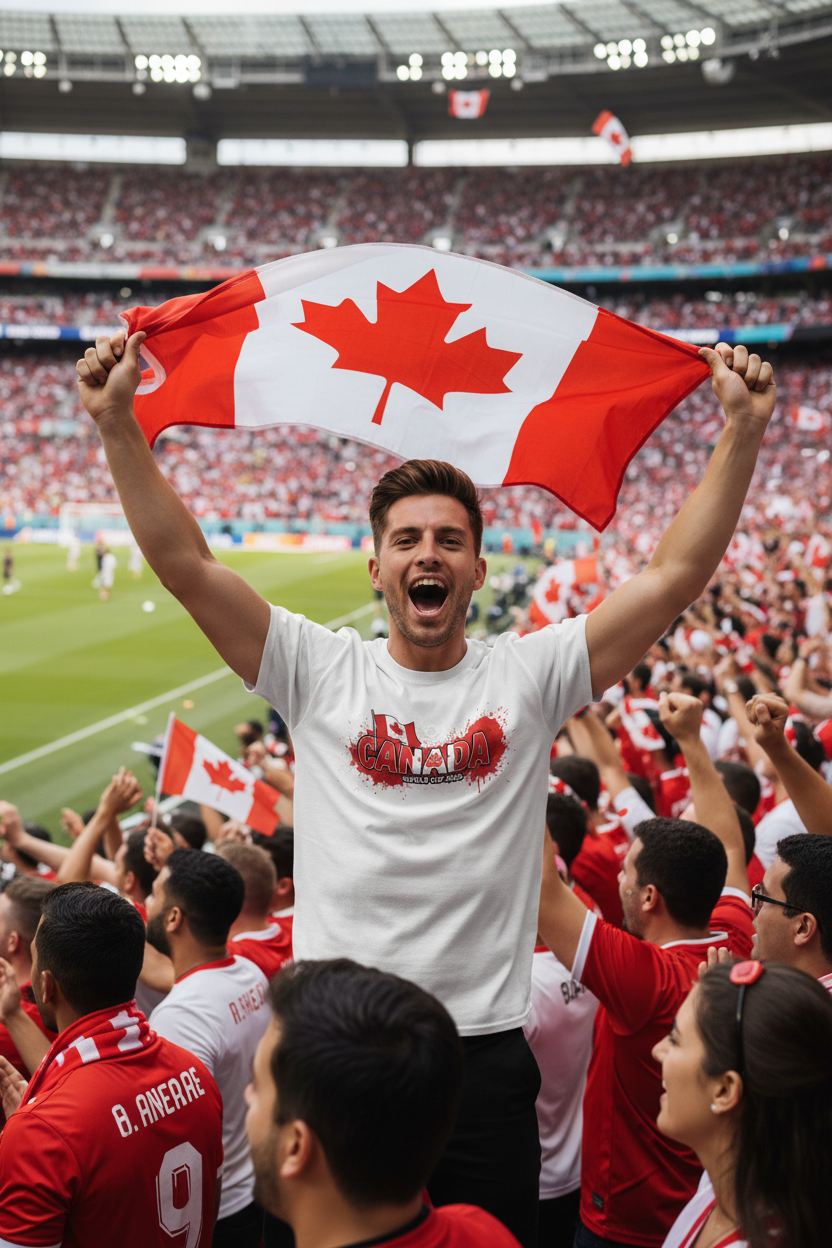Canada World Cup 2026 T-Shirt - Bold Graffiti Flag Design by StayClothed.com