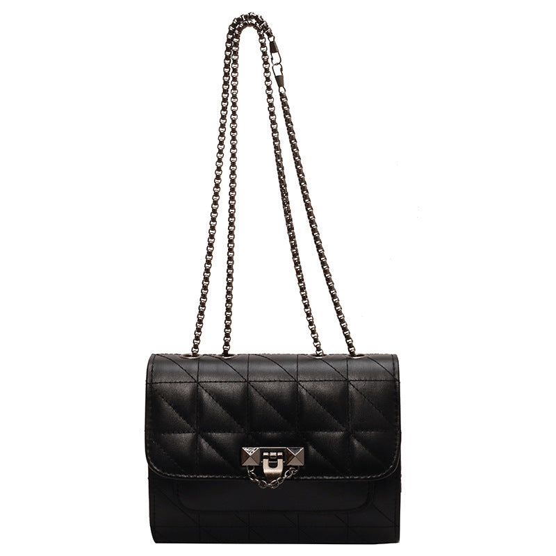 Womens Chain Lock Shoulder Messenger Bag
