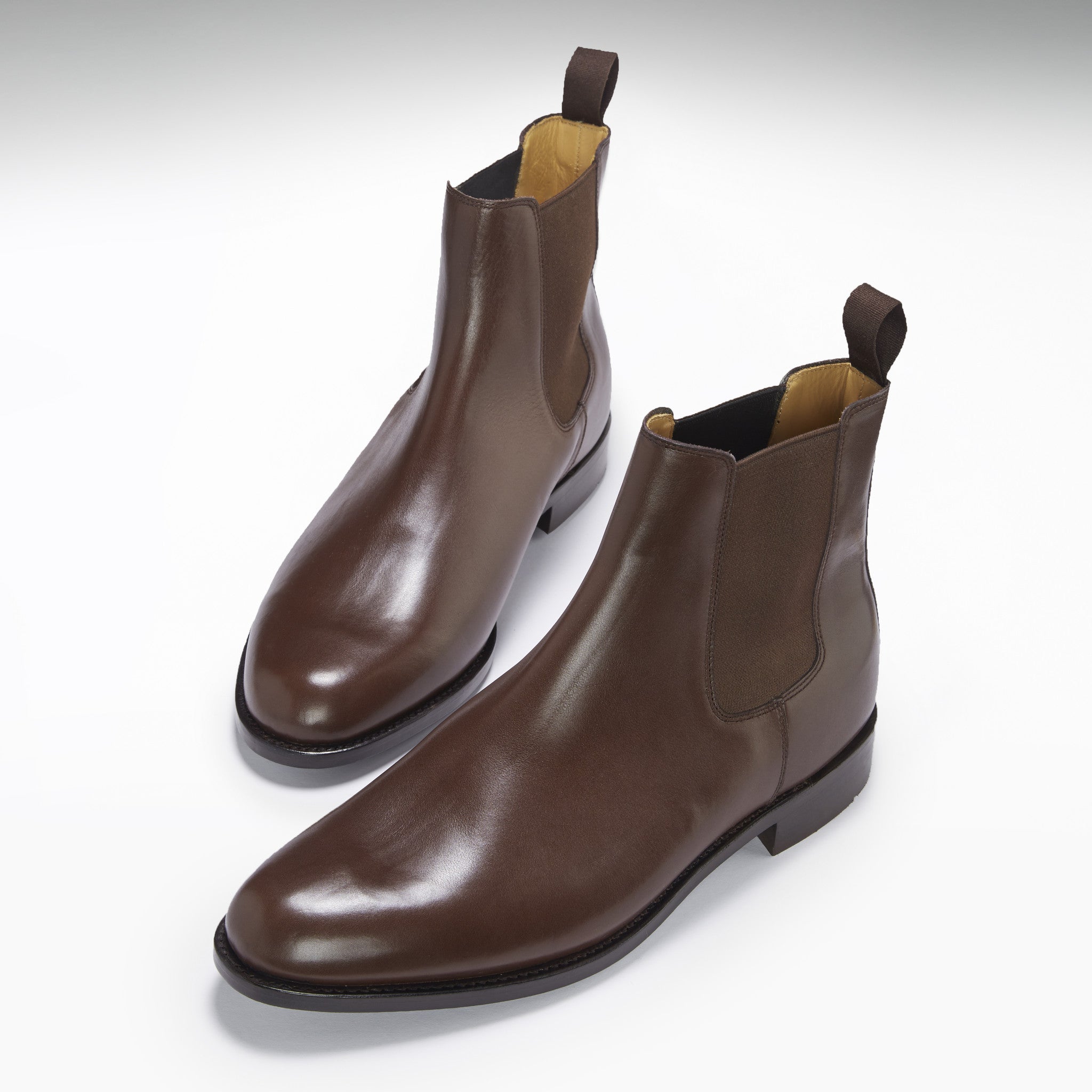 Hugs & Co Mens Brown Leather Chelsea Boots Welted Leather Sole