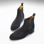 Hugs & Co Mens Black Suede Chelsea Boots Welted Leather Sole